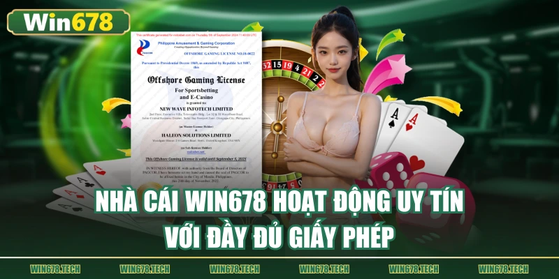 Nhà cái WIN678 hoạt động chuyên nghiệp và uy tín